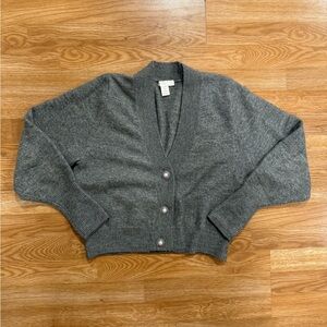 H&M Charcoal Button-Up Cardigan - Medium